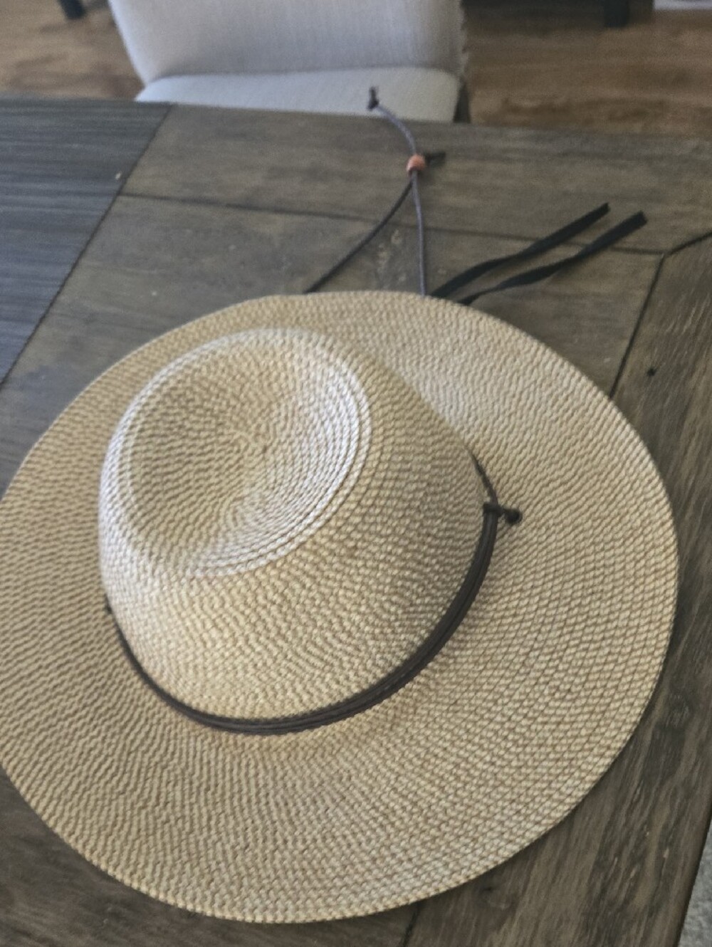 Eclipse Natural Straw Sun Hat with Black Trim - Picture 2 of 4